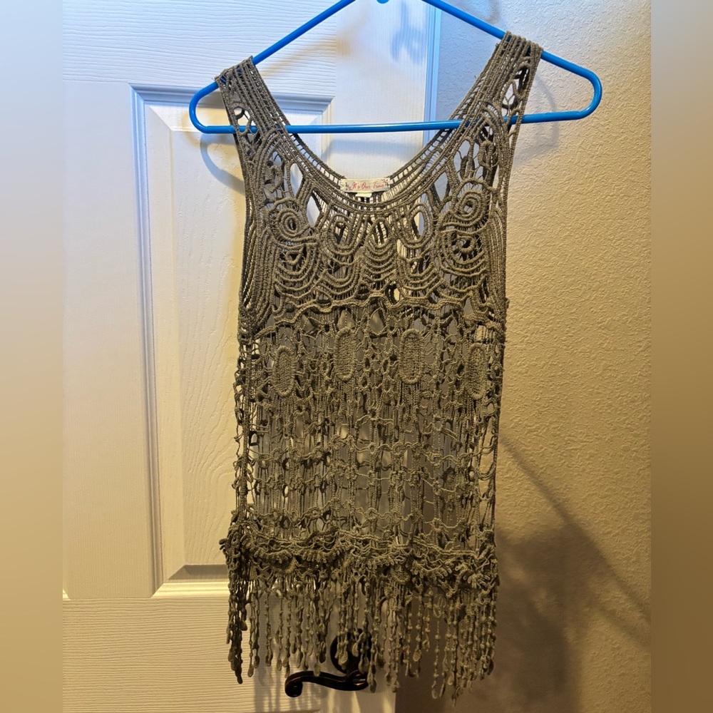 It's Our Time Olive Crochet Top
Small